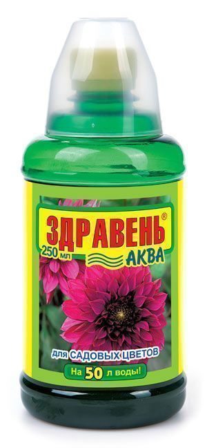 «Здравень Аква для садовых цветов», бутылка с мерным стаканом